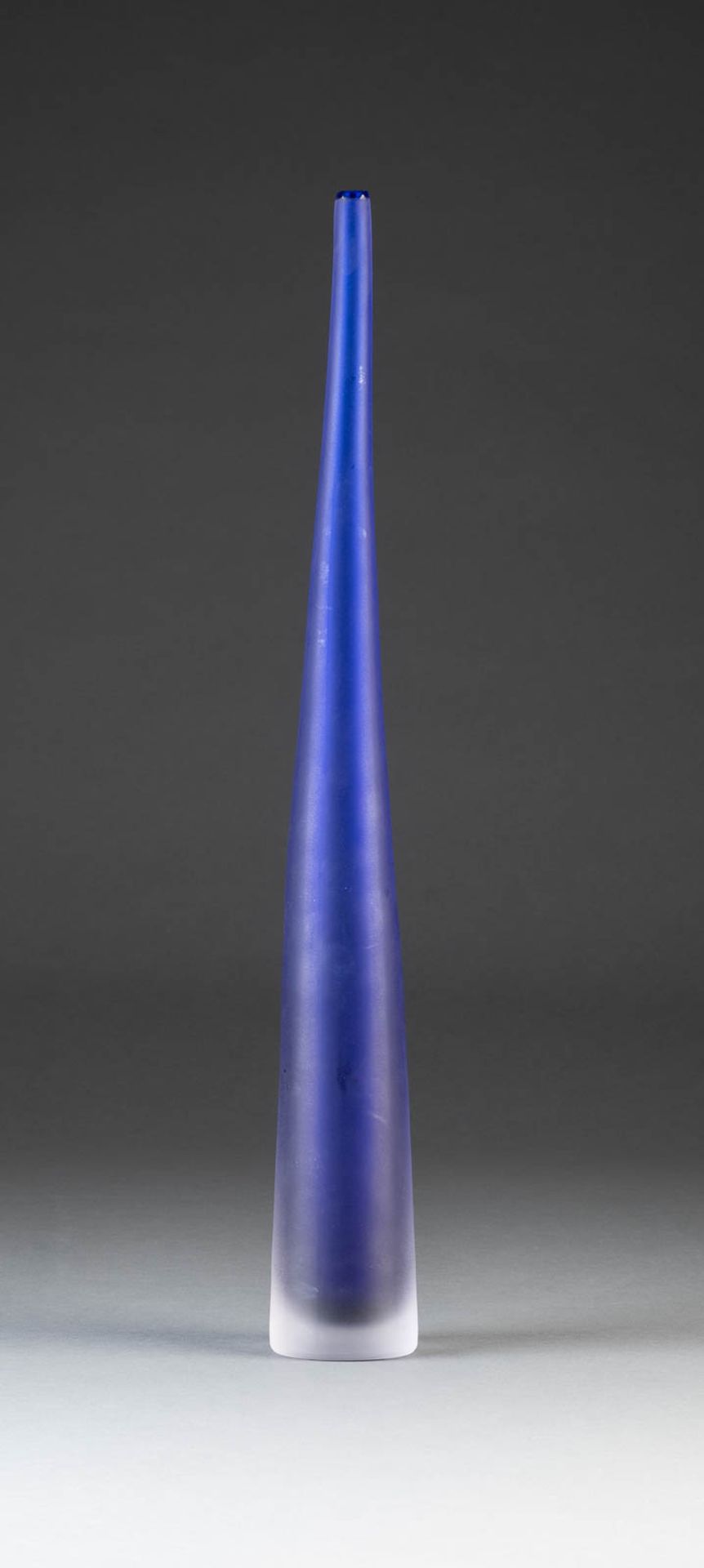 LAURA DE SANTILLANA1955 Venice VASE 'BAMBU' Italy, Arcade Murano, 1998 Matted flashed glass in royal