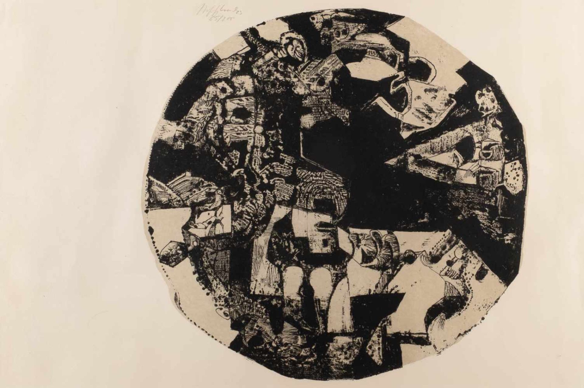 JOSEPH FASSBENDER1903 Cologne - 1974 ibid. ROUND COMPOSITION Lithography on strong paper. Visible