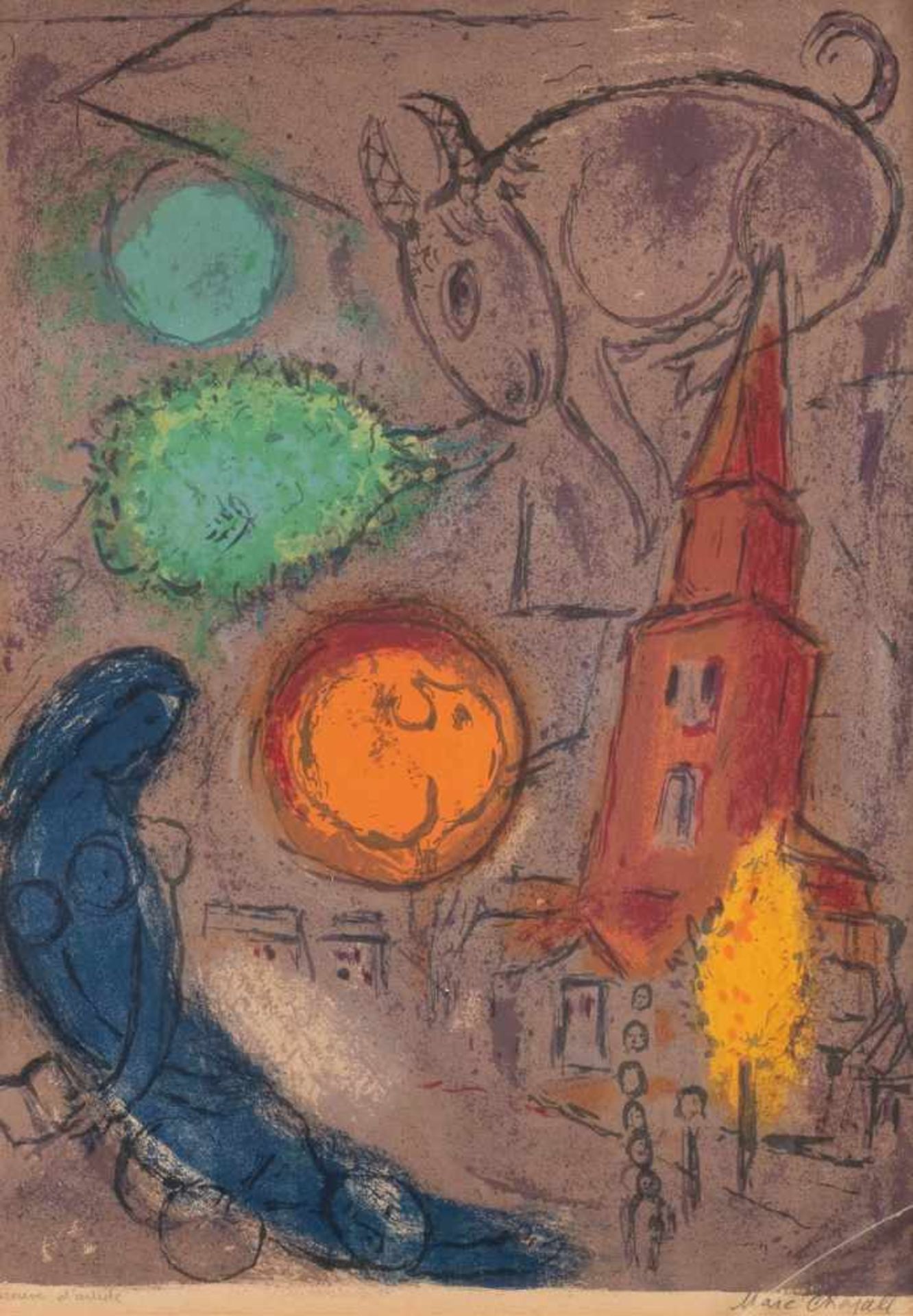 MARC CHAGALL1887 Witebsk - 1985 Paul de Vence 'SAINT-GERMAIN DES PRÉS' (1954) Colour lithography