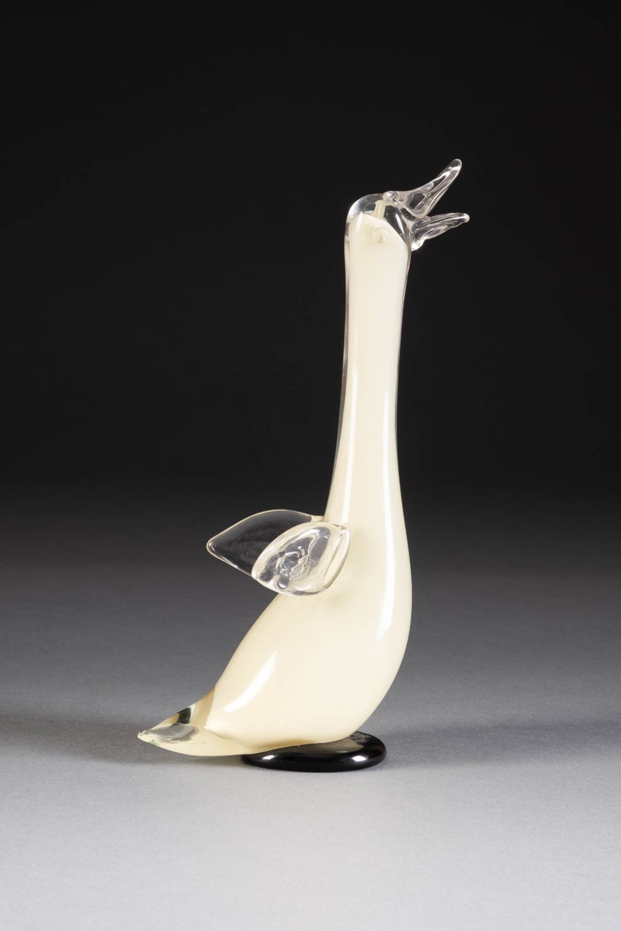 DUCKMade in Italy, Murano, Venini & C., 1950s Colourless glass, undertaken with light yellow opal,