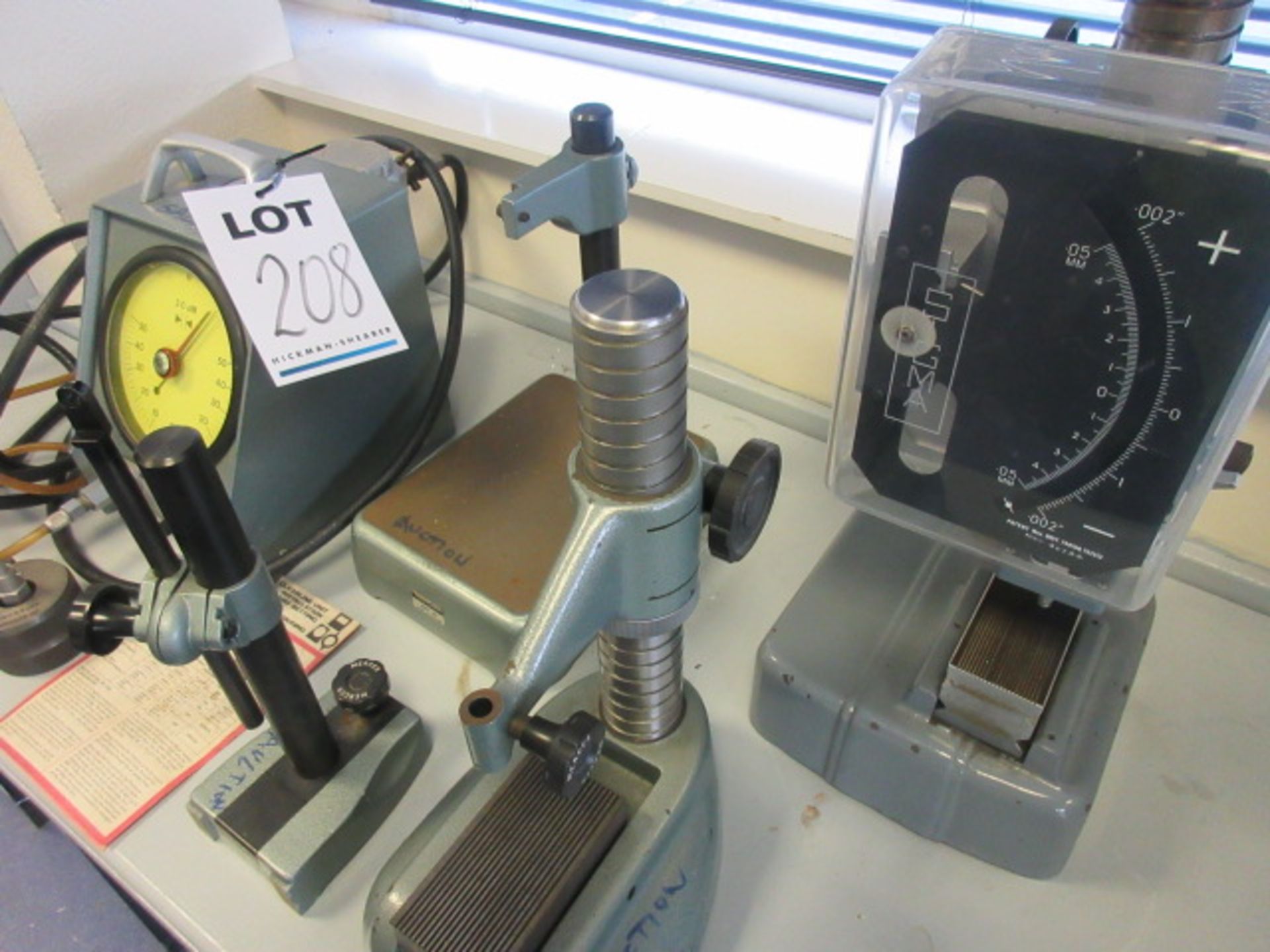 THREE GAUGE STANDS, A SIGMA IMPERIAL/METRIC COMPARITOR AND A MERCER CLEARLINE 2 AIR BORE GAUGE - Image 2 of 2