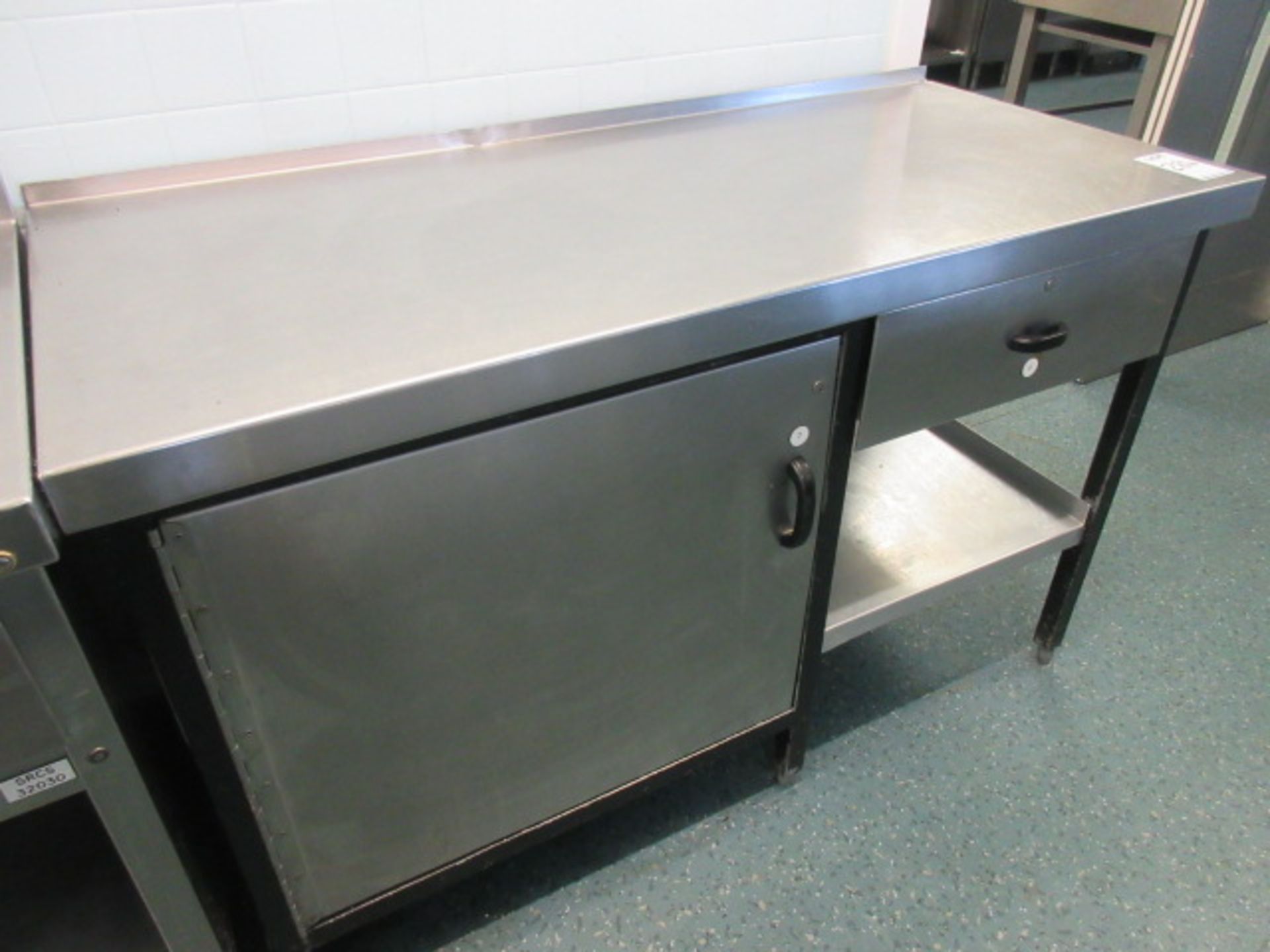 STAINLESS STEEL STORAGE COUNTER/WORKTOP 1400 mm LONG X 600 mm