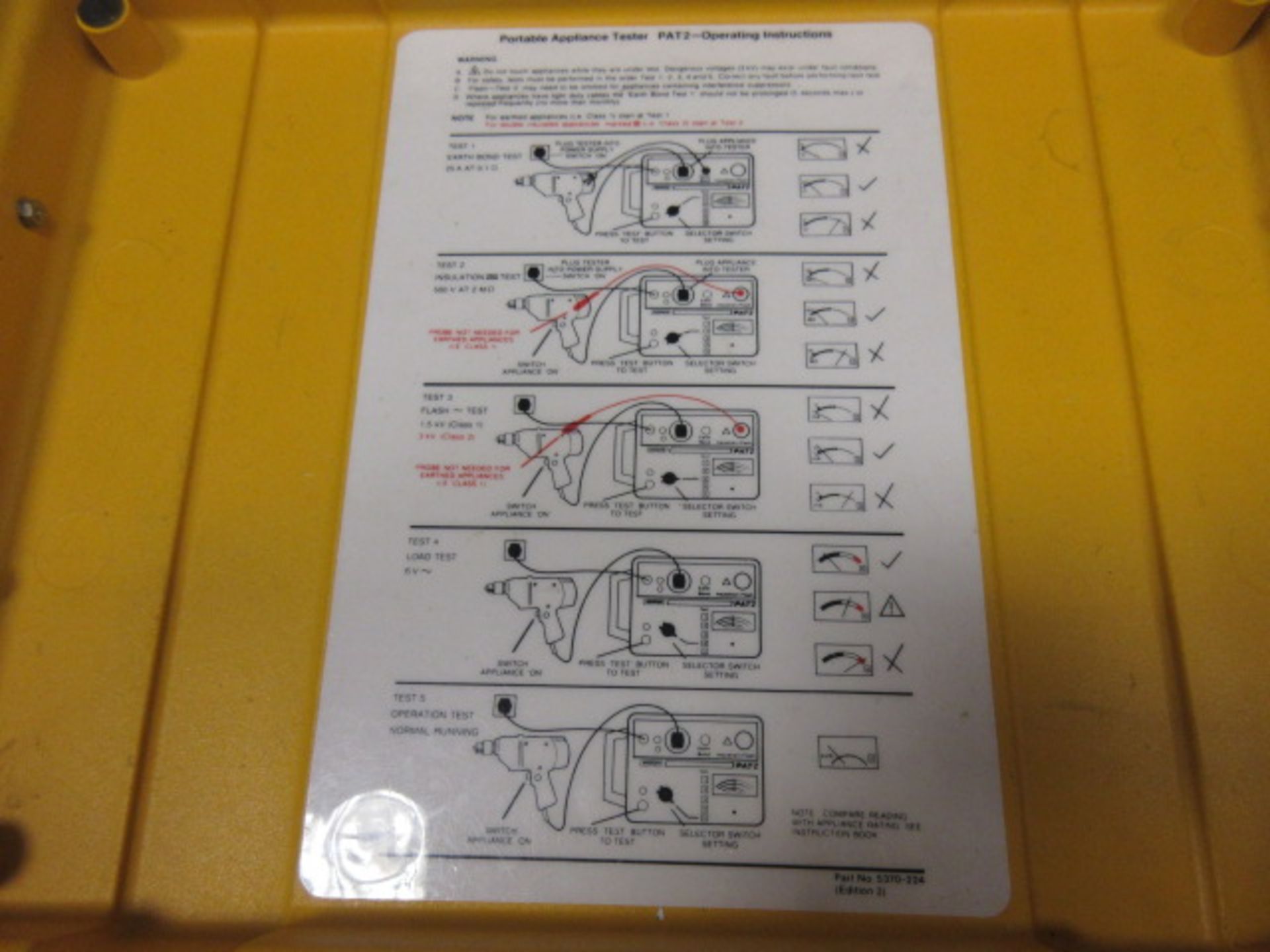 MEGGER PAT2 PORTABLE APPLIANCE TESTER. 240V, 50HZ, 3.5 KVA - Image 2 of 4