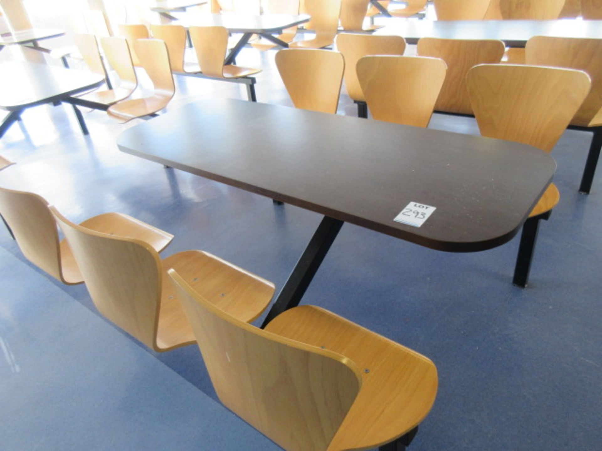 FIVE SIX SEATER CANTEEN COMBINED TABLE & CHAIR UNITS - Image 2 of 3