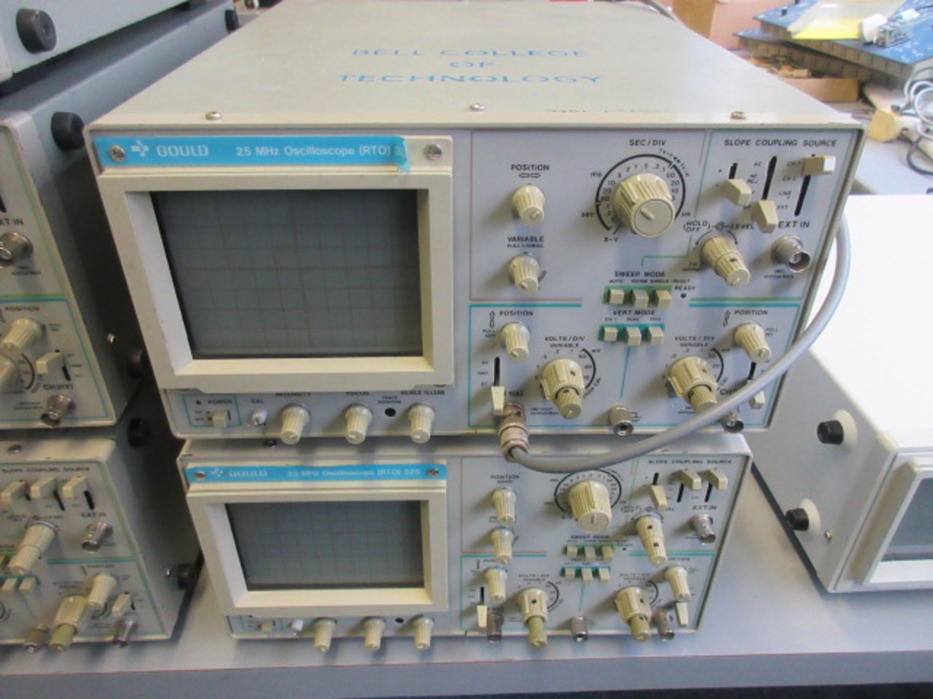 TWO GOULD 25 MHz (rto) 325 OSCILLOSCOPES