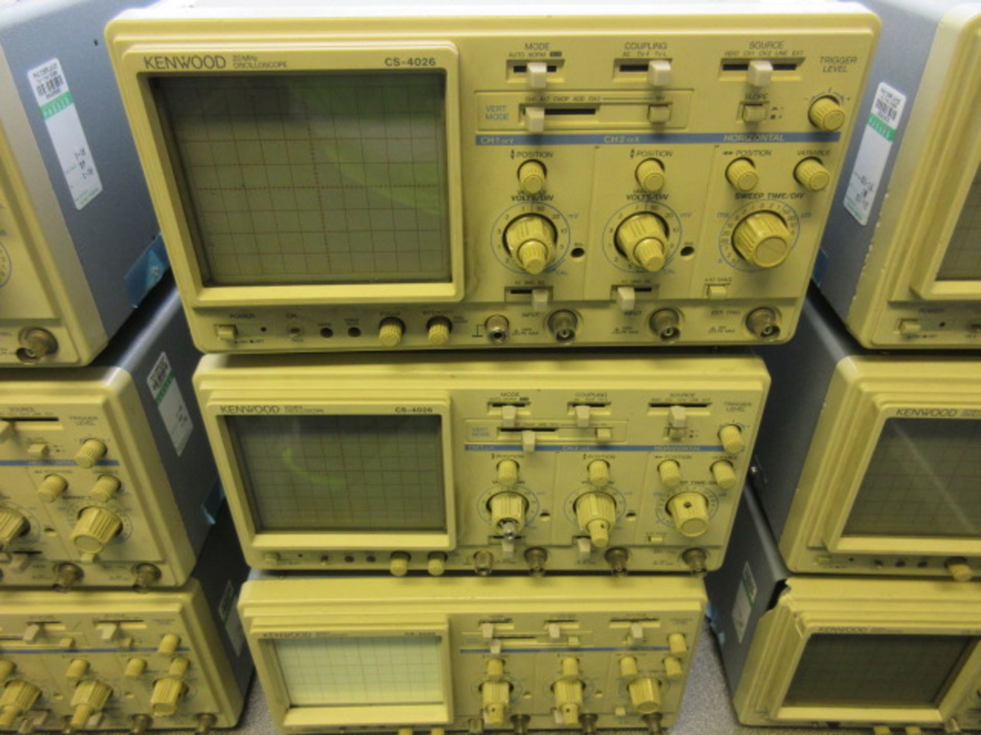 THREE KENWOOD 20MHz CS-4026 OSCILLOSCOPES