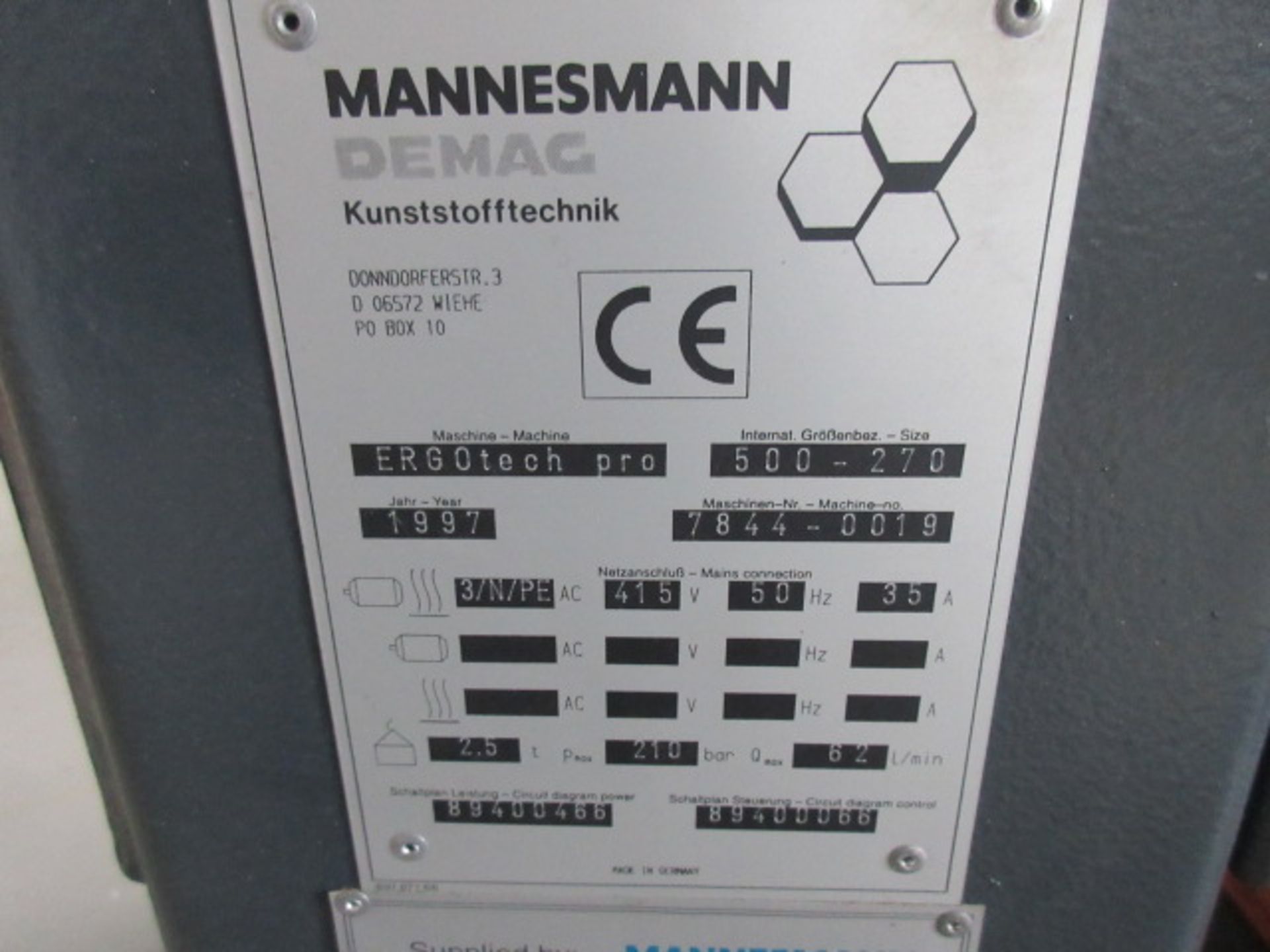 DEMAG ERGO TECH P20 50-270 INJECTION MOULDING M/C WITH DEMAG NC4 CONTROL SN 7844-0019 1997. Cylinder - Bild 7 aus 13