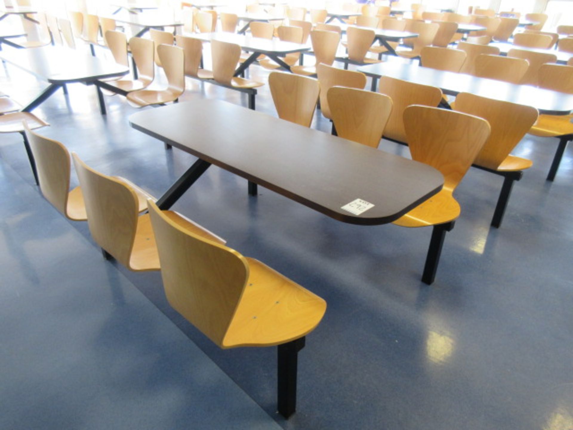 FIVE SIX SEATER CANTEEN COMBINED TABLE & CHAIR UNITS - Image 2 of 3