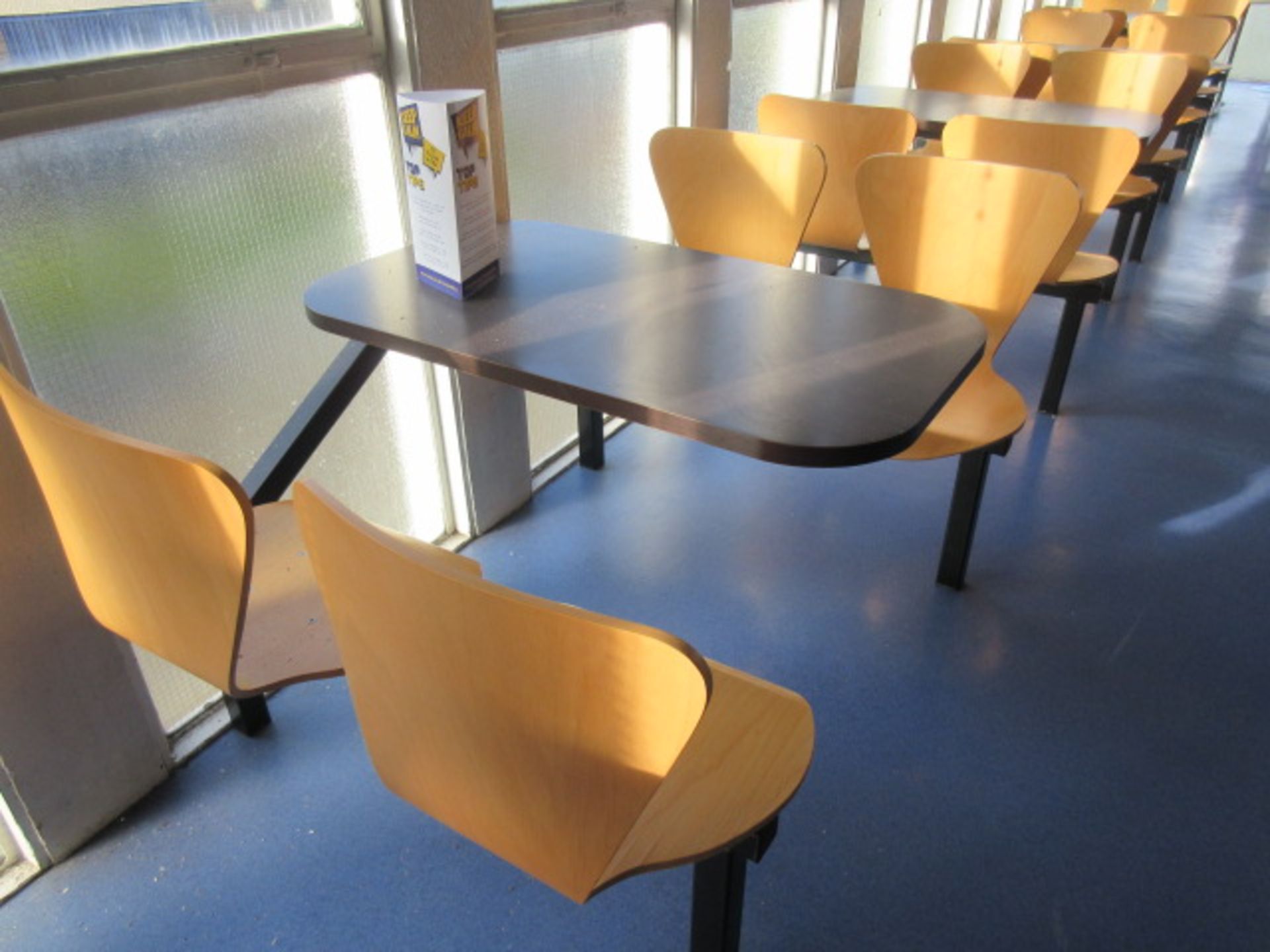 FIVE FOUR SEATER CANTEEN COMBINED TABLE & CHAIR UNITS - Image 2 of 3