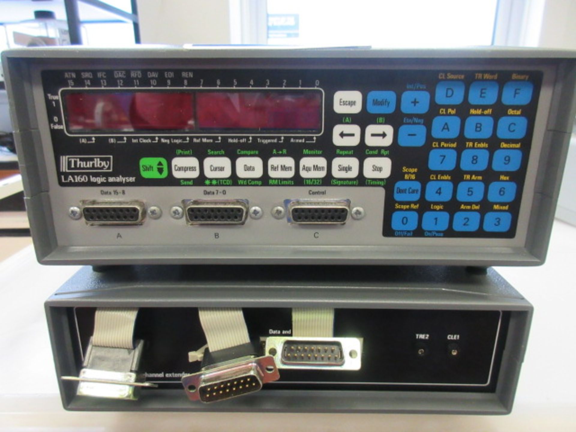THURLBY LA160 LOGIC ANALYSER WITH LE32 THIRTY TWO CHANNEL EXTENDER MODULE