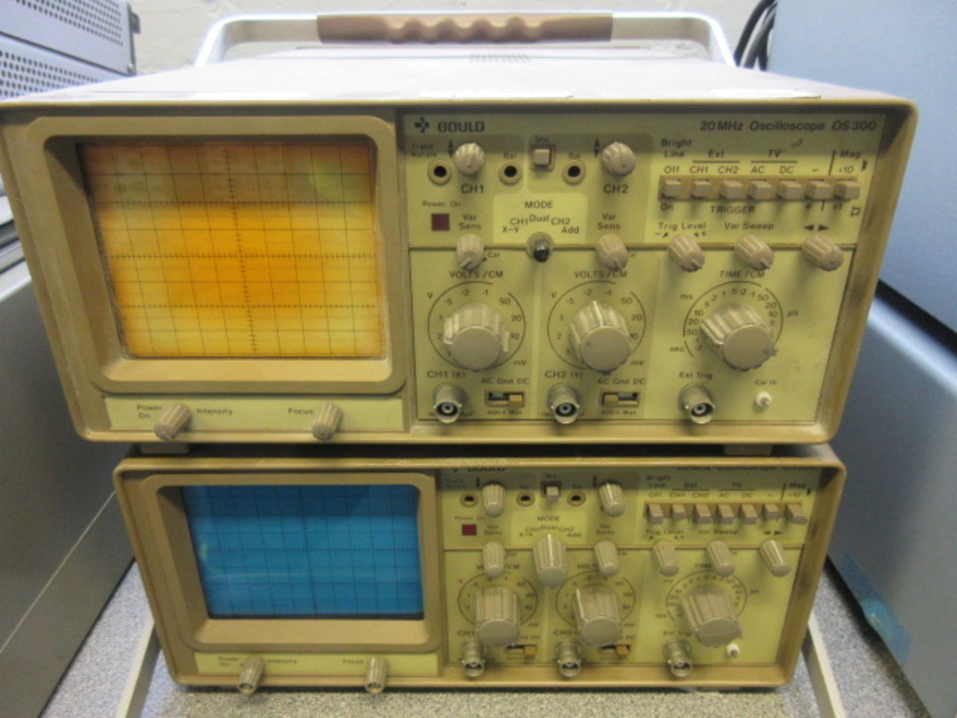 TWO GOULD 20 MHz 0S300 OSCILLOSCOPES