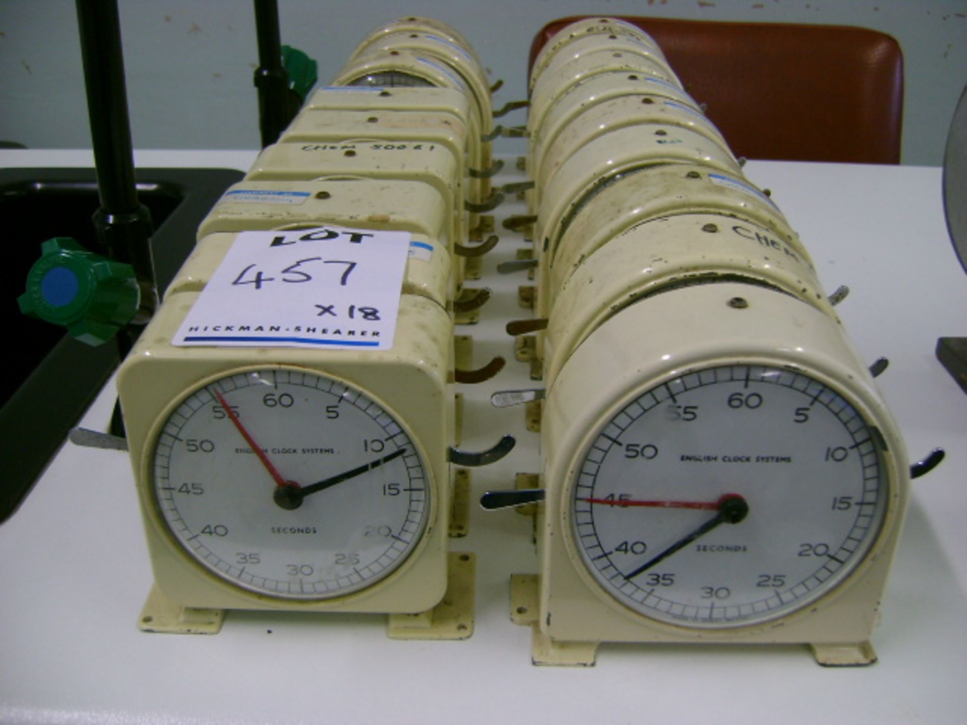 EIGHTEEN ENGLISH CLOCK SYSTEM TEST TIMERS