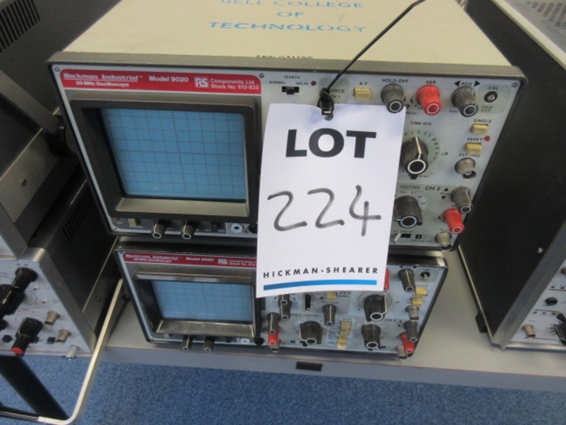 TWO BECKMAN INDUSTRIAL 20 MHz 9020 OSCILLOSCOPES - Image 3 of 3