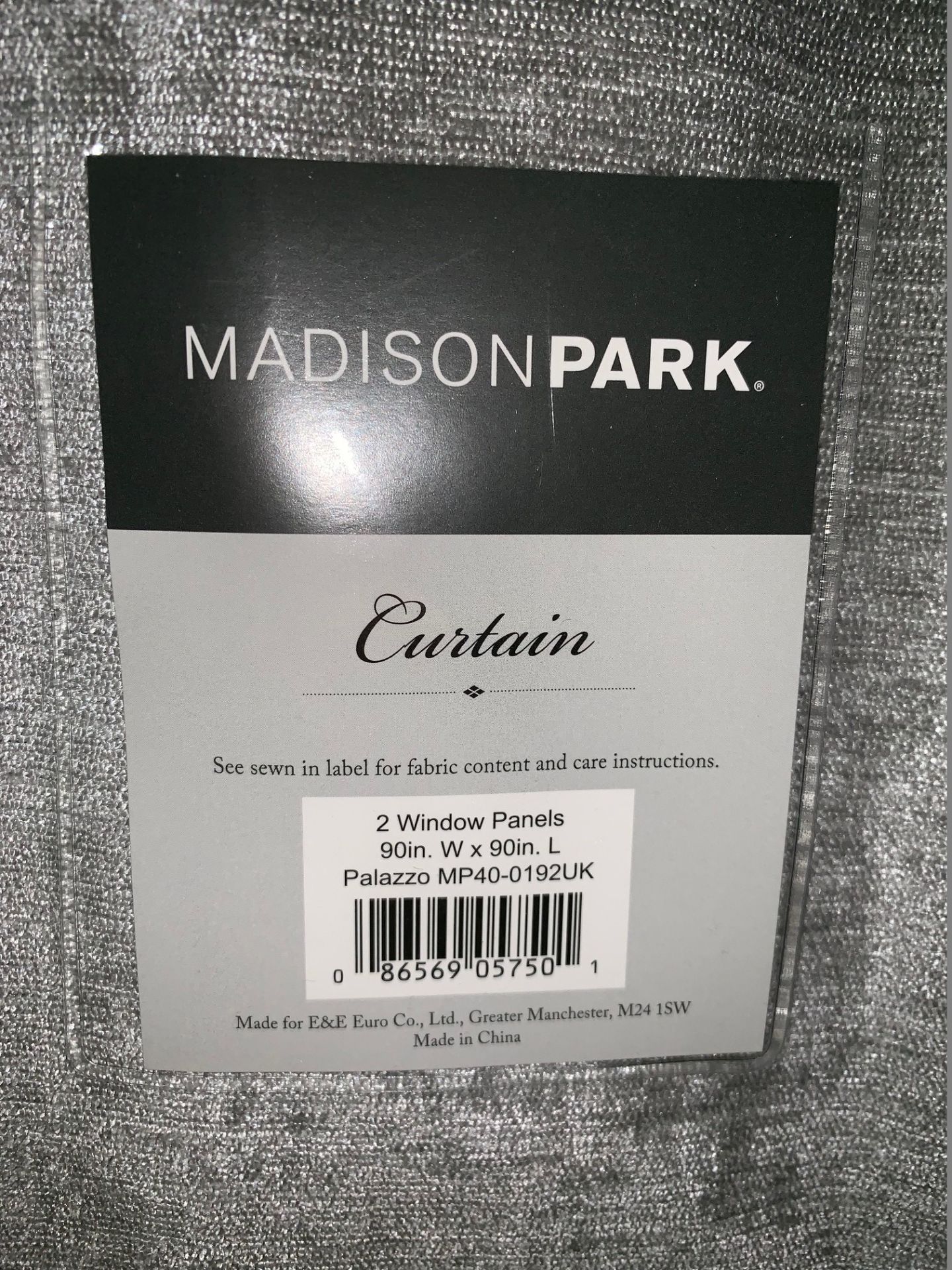 1 x Set of Madison Park Palazzo Chenille Grey Curtains 90x90" - Product Code MP40-0192UK (Brand - Image 3 of 3