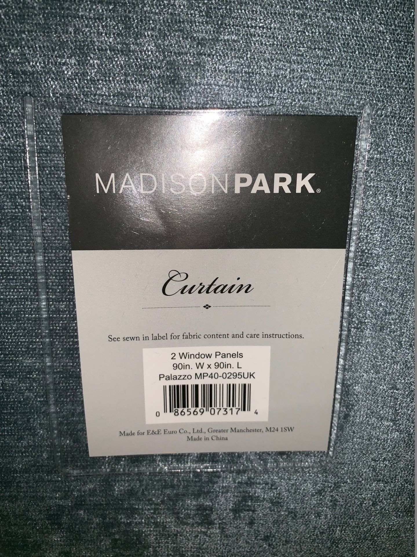 1 x Set of Madison Park Palazzo Chenille Blue Curtains 90x90" - Product Code MP40-0295UK (Brand - Image 3 of 3