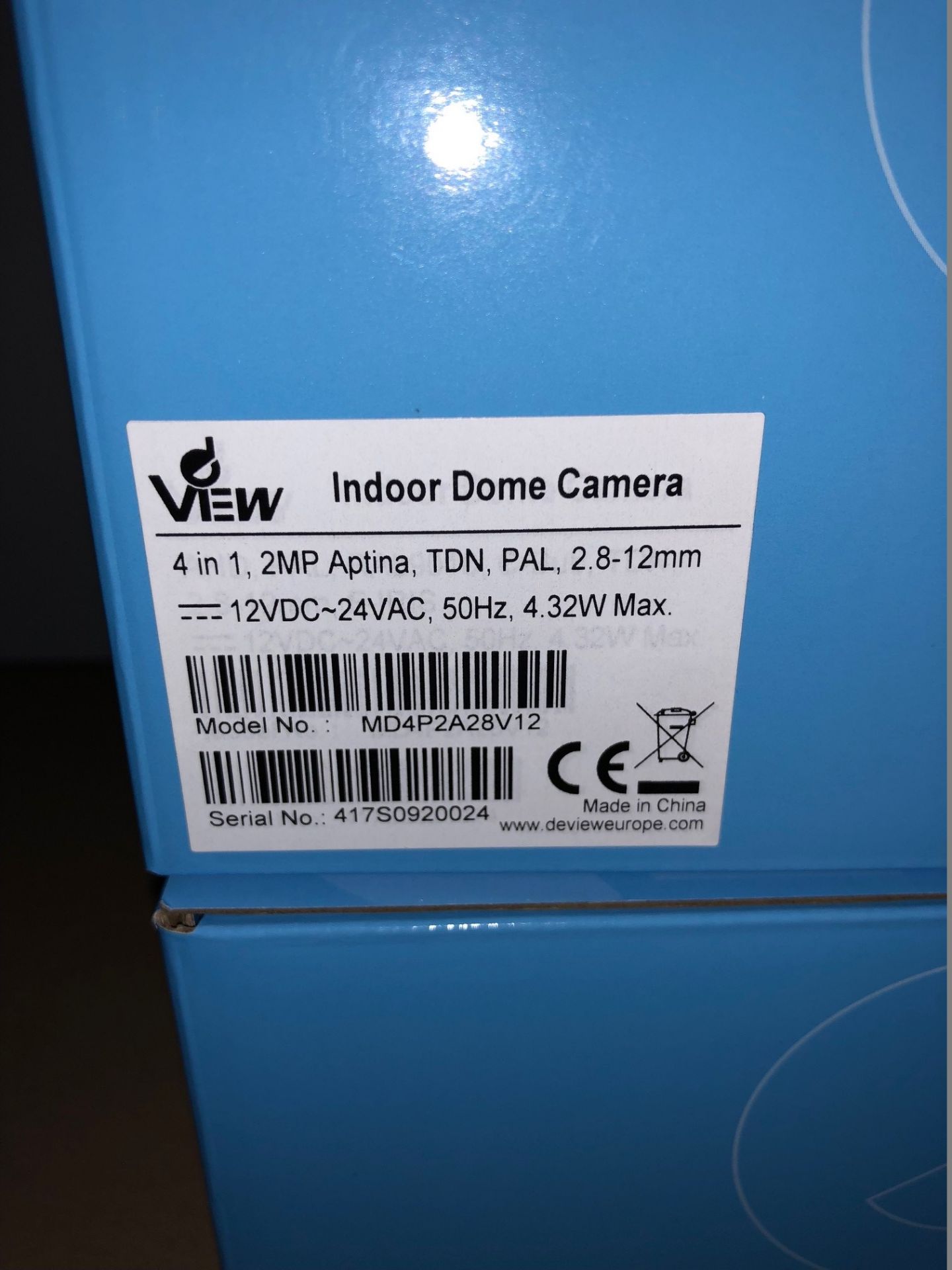 4 x dView Indoor Dome Cameras - 4 in 1, 2MP Aptina, TDN, PAL, 2.8 - 12mm - Model MD4P2A28V12 ( - Image 2 of 3