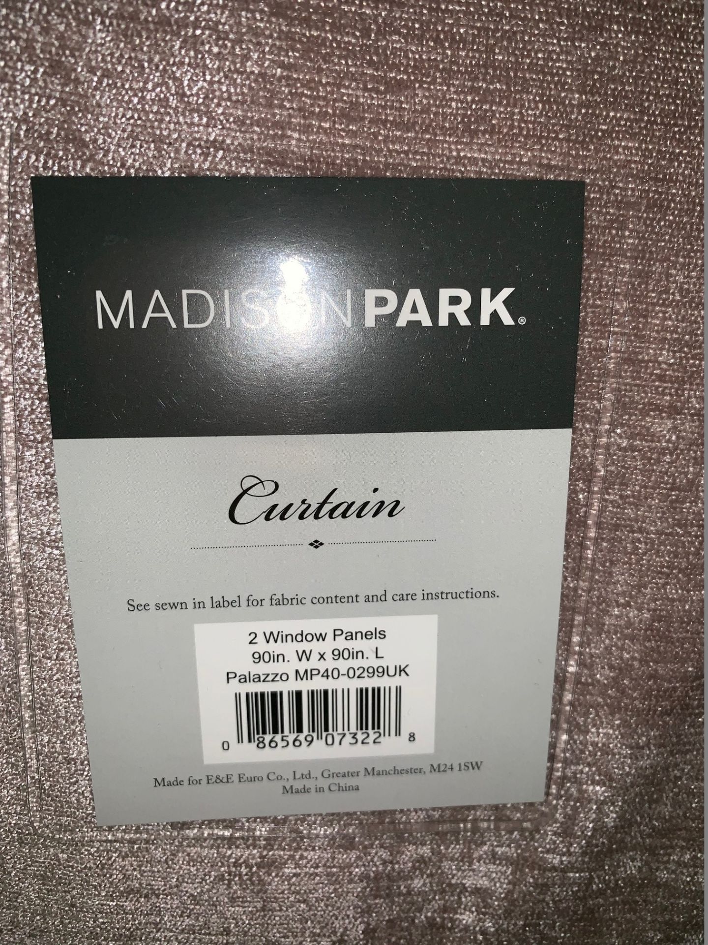 1 x Set of Madison Park Palazzo Chenille Blush Curtains 90x90" - Product Code MP40-0299UK (Brand New - Image 3 of 3