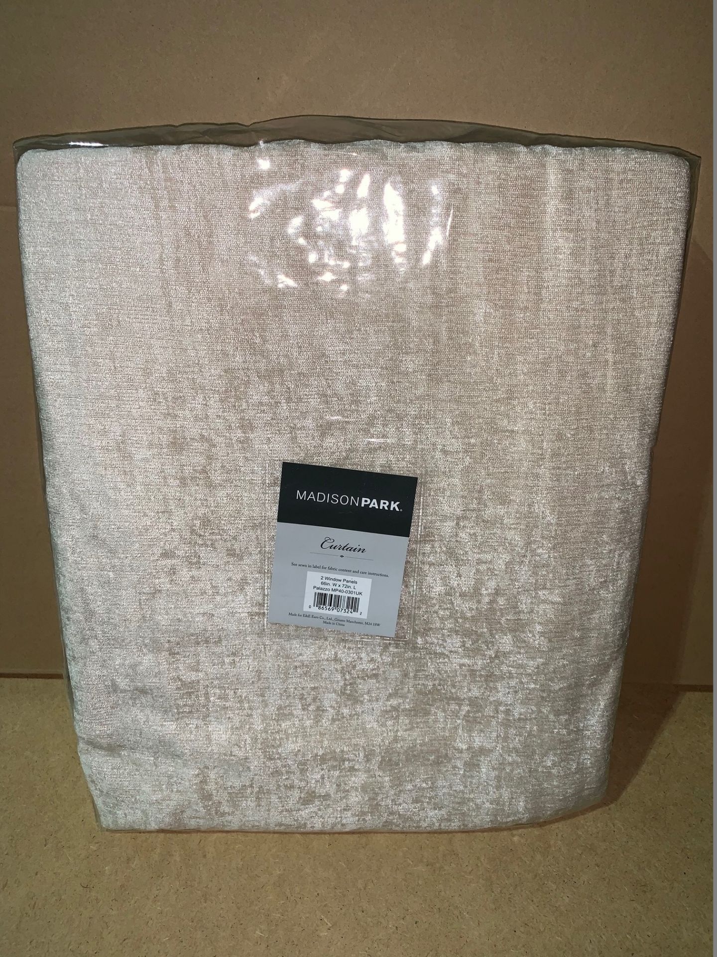 1 x Set of Madison Park Palazzo Chenille Ivory Curtains 66x72" - Product Code MP40-0301UK (Brand New - Image 2 of 3