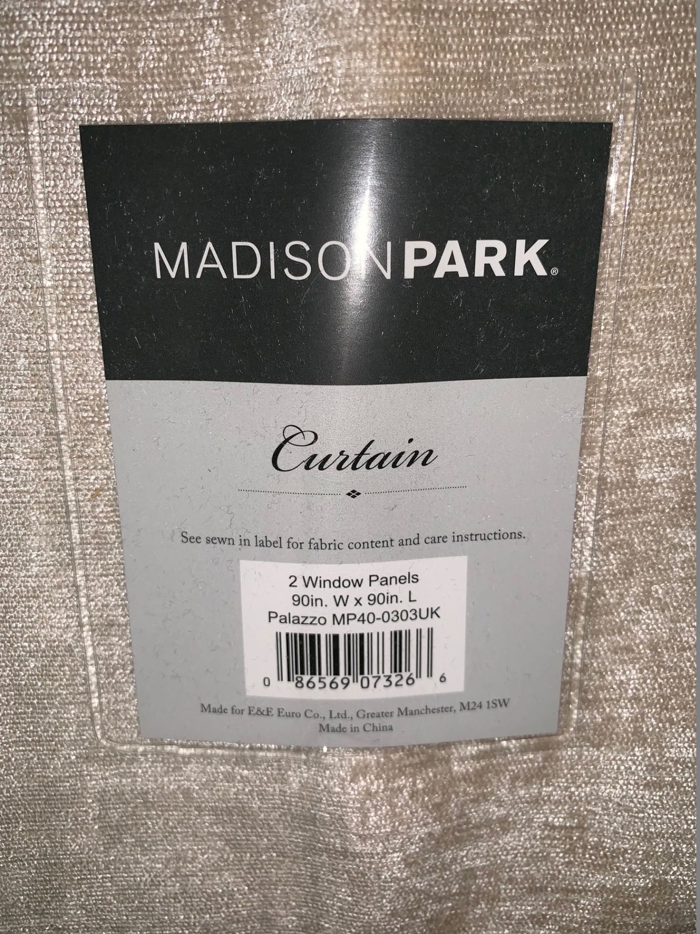 1 x Set of Madison Park Palazzo Chenille Ivory Curtains 90x90" - Product Code MP40-0303UK (Brand New - Image 3 of 3