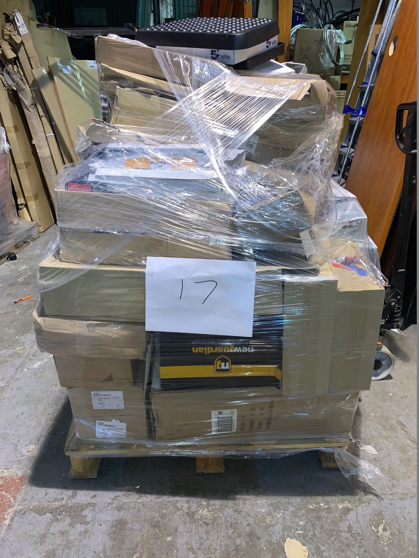 1 x Pallet of Mixed Stock/Stationery Including Envelopes, Stainless Steel Bin, Ring Binders,
