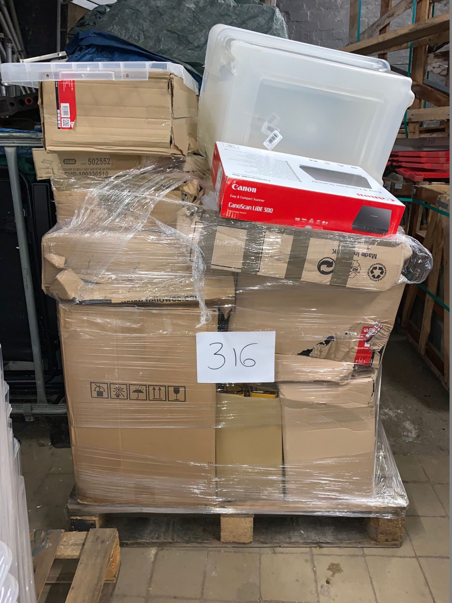 1 x Pallet of Mixed Stock/Stationery Including Tower Fans, Bankers Boxes, Lever Arch Files,