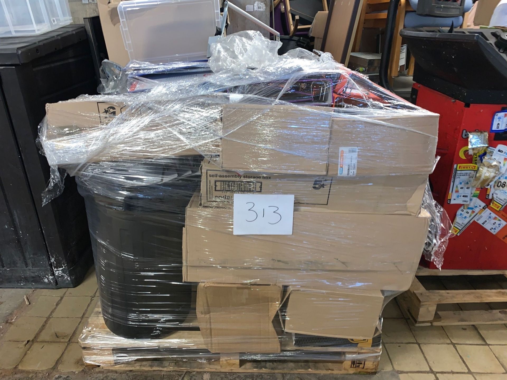 1 x Pallet of Mixed Stock/Stationery Including Envelopes, Bankers Boxes, Utility Trolley, Soap