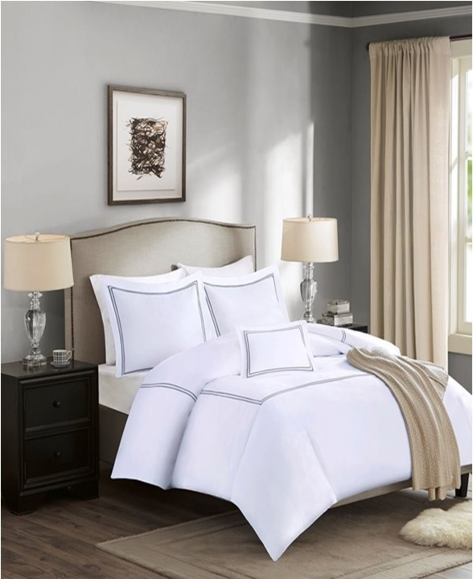 1 x Madison Park Luxury Collection King Duvet Set White - Product Code MP12-0199UK (Brand New -