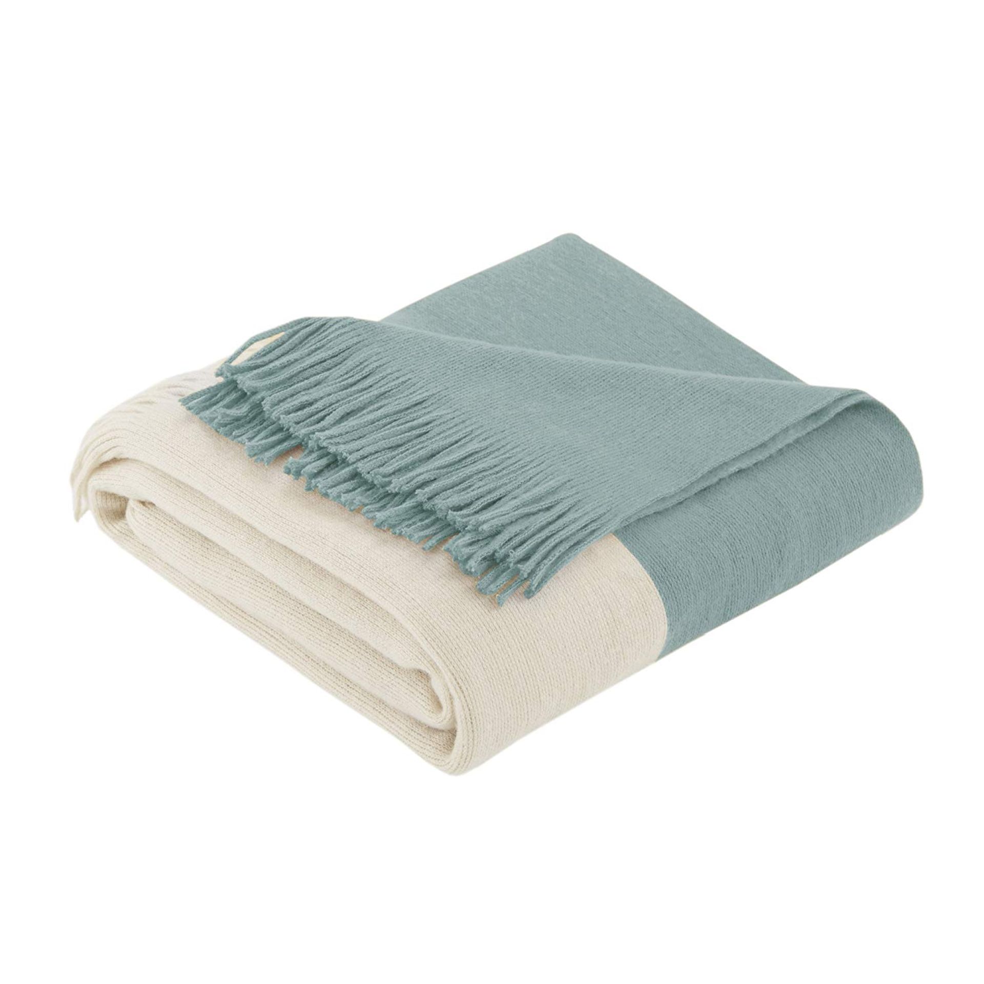 1 x Ink & Ivy Stockholm Throw Aqua 130x180cm (51x71") - Product Code II50-0004UK (Brand New - RRP £