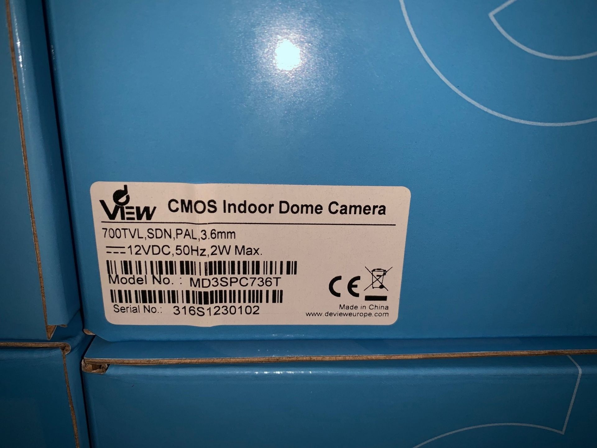 4 x dView CMOS Indoor Dome Cameras - 700TVL, SDN, PAL, 3.6mm - Model MD3SPC736T (Brand New & Boxed) - Image 2 of 3