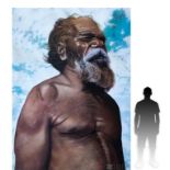 Gary Riester 20C American Aborigonal Oil Painting