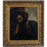 19th C. Orientalist Sleeping Man Portrait Painting