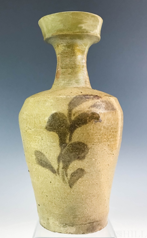 Early Korean Pottery Floral Stoneware Vase Vessel