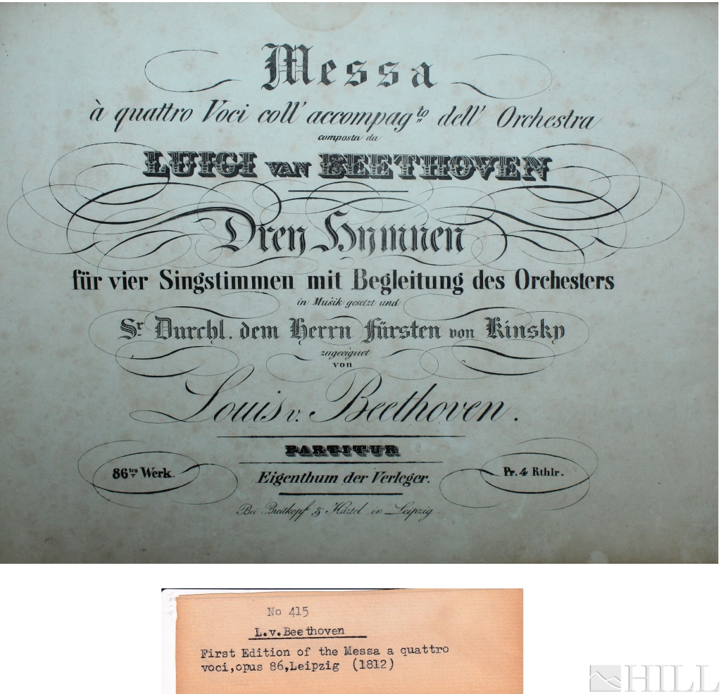 Ludwig van Beethoven 1st Ed. Mass, C Major Opus 86