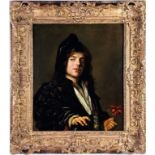 17C Man with a Tulip Oil Painting after Frans Hals