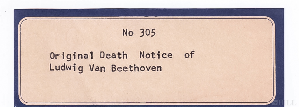 Ludwig Van Beethoven 19th C. Composer Death Notice - Image 3 of 5