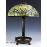 Tiffany Pomegranate Leaded Glass Desk Table Lamp