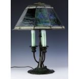 Tiffany Studio Experimental Shade Bronze Lamp RARE