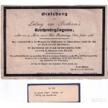 Ludwig Van Beethoven 19th C. Composer Death Notice