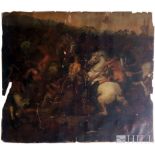 Antique Old Master Style Battle Scene Oil Painting