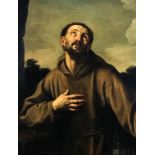 17C St Francis Oil Painting follower of Guido Reni