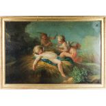 Antique Old Master Style Dying Angels Oil Painting