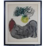 Marc Chagall Nu Ã  l'oiseau Couleur Amour Collotype