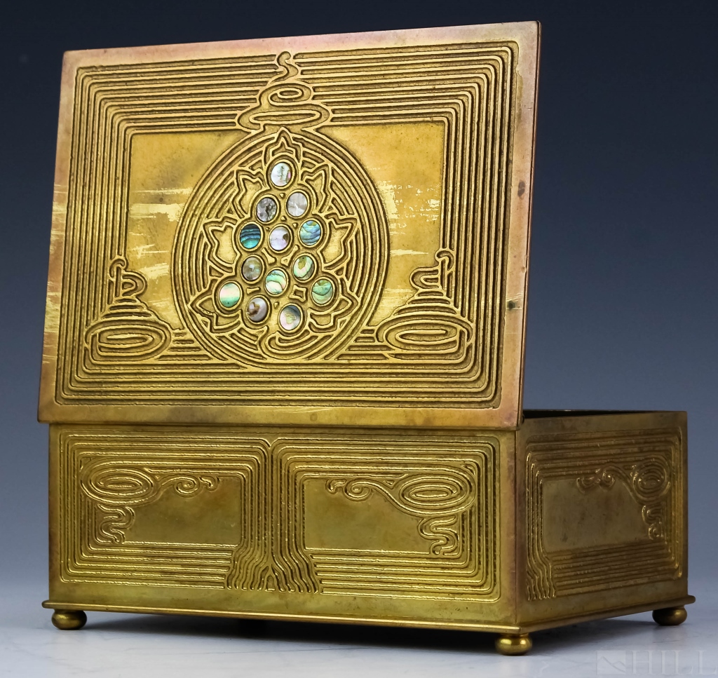 Tiffany Studios Abalone Gold Gilt Bronze Desk Set - Image 3 of 6