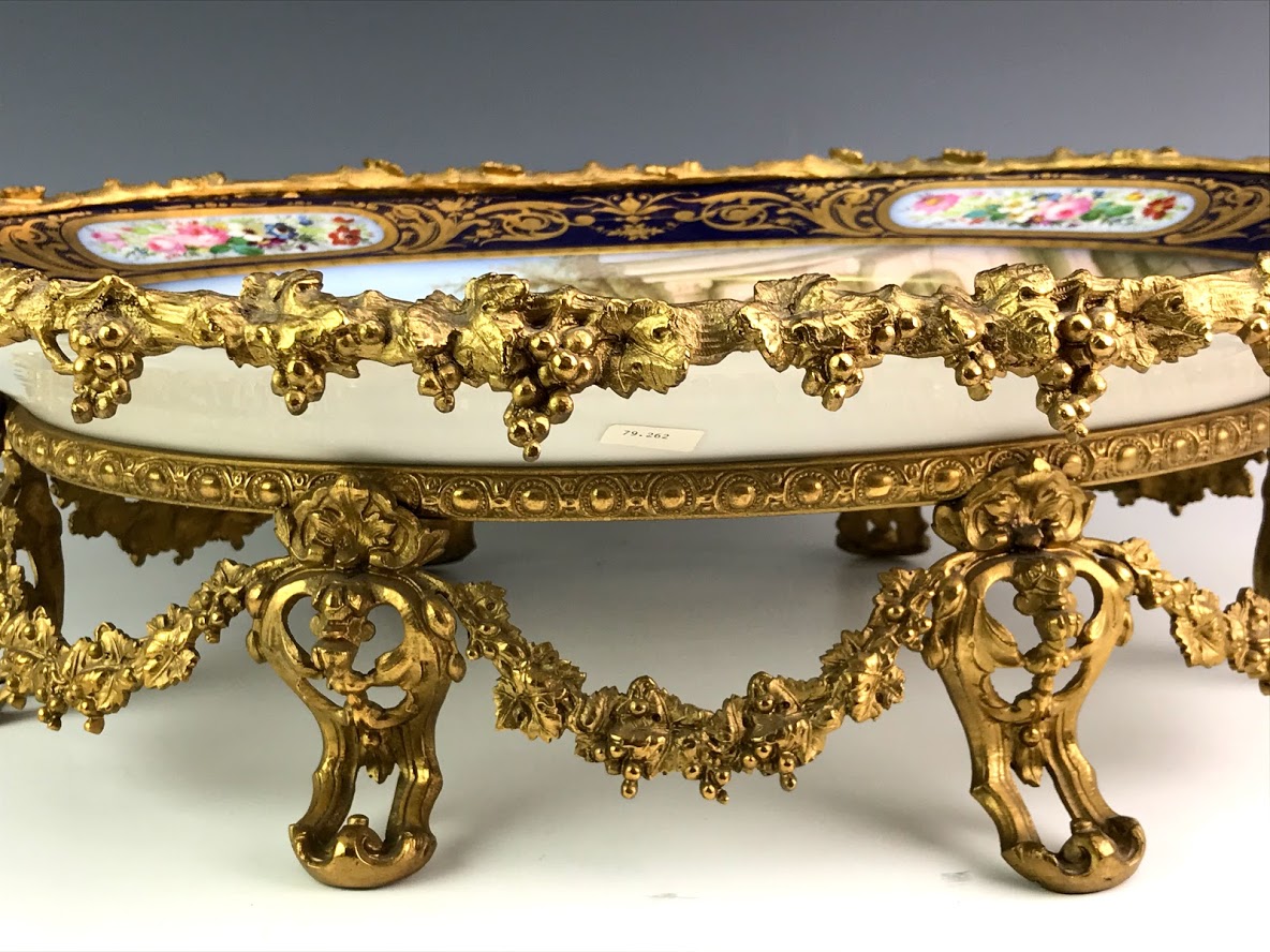 19C Sevres & Gilt Bronze Centerpiece Signed Lancry - Image 6 of 8