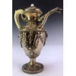 19th Cen. Austrian School Bejeweled Silver Pitcher