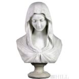 G. Andreoni Italian Marble Bust Of Mary Sculpture