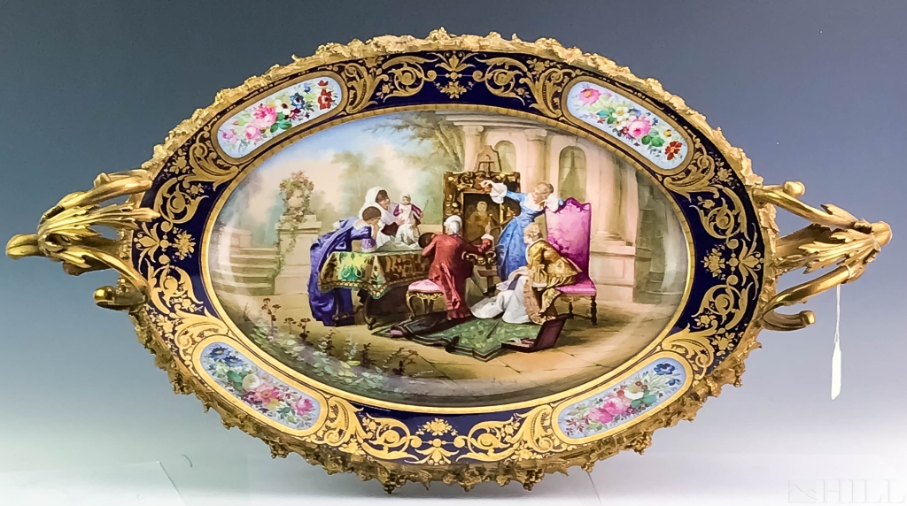 19C Sevres & Gilt Bronze Centerpiece Signed Lancry