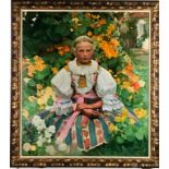 Leo Delitz (1882-1966) Slovakian Girl Oil Painting