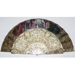 Antique 19th Century Italian Hand Painted Silk Fan