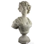 Adrian Charles Prosper D'Epinay Marble Woman Bust